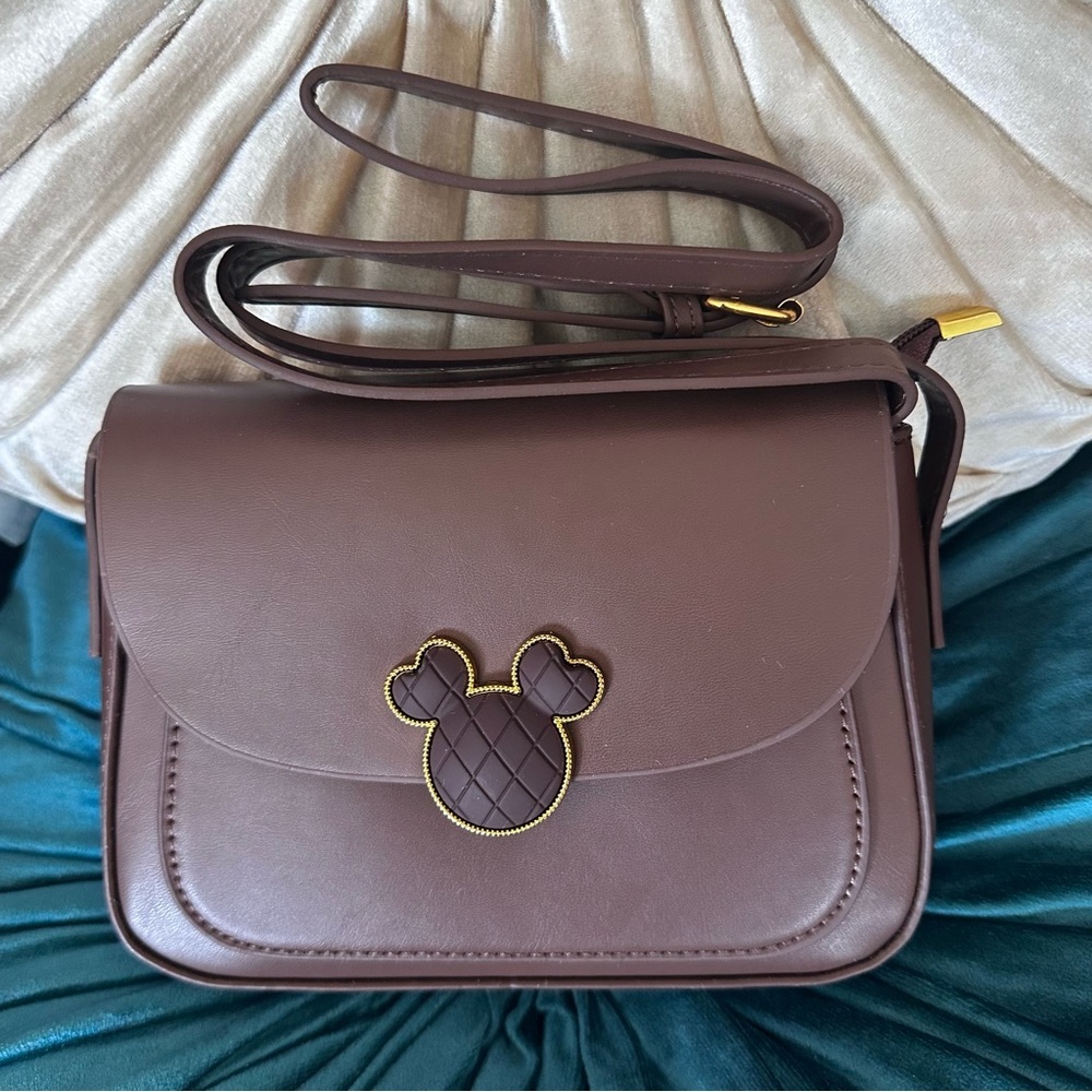 Disney Mickey Mouse Brown Crossbody Bag: NWOT